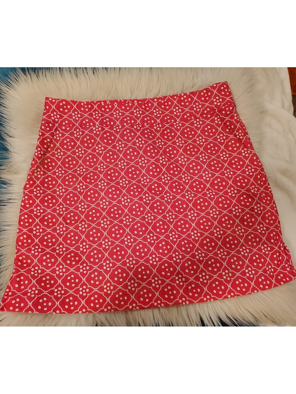 Vineyard Vines Size 4 Rhododendron Pink White Diamond Dot Printed Skort Golf